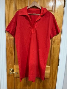 Abito Camicia Donna Everlane Cotone Biologico Popeline Arancione Taglia Large - Foto 1 di 5