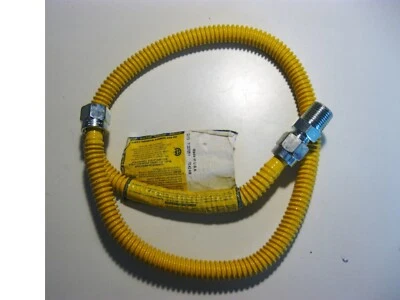 黄铜工艺燃气连接器 1/2 英寸 x 1/2 英寸 x 36 英寸不锈钢 71,100 BTU/HR 阅读!! — 第 1/4 张图片