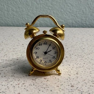 Vintage Quartz 2" Alarm Clock  Desk Trinket Clock Works New Battery - Picture 1 of 7
