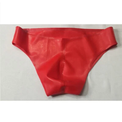 Red Latex Panties Rubber Shorts Underwear for Men Wear Handmade - Image 1 of 4