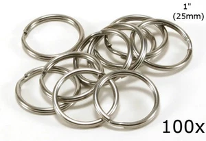 Stainless Steel Key Rings 1" (25mm) Split Ring, Wholesale LOT 100 - Picture 1 of 1