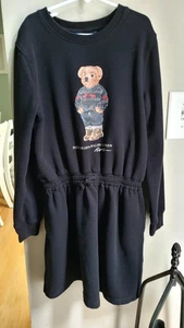Ralph Lauren Polo Bear Dress Signature Girls Size 12 - 14 Long Sleeve Pullover - Picture 1 of 4