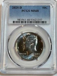2025 D Kennedy Half Dollar 50c PCGS MS68 - Picture 1 of 2