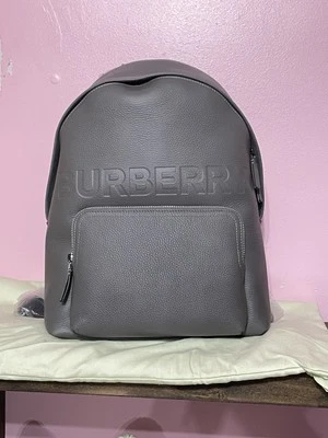 Burberry Charcoal Grey Leather Embossed Abbeydale Backpack Bag🩶 BRAND NEW! - Image 1 of 4