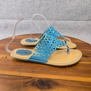b.o.c. Born Concept Blue Thong Sandals Cutout Detail Summer Casual Sz 9 - Picture 1 of 13