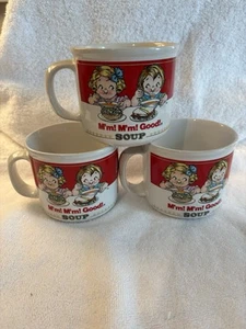 Set of 3 Vintage 1989 Campbell's Soup Cup Mugs M'm! Good! Westwood Korea - Picture 1 of 12