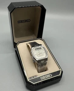 Vtg Seiko H556-5009 Alarm Chronograph Quartz Watch w Box Japan 1980s New Battery - Picture 1 of 14