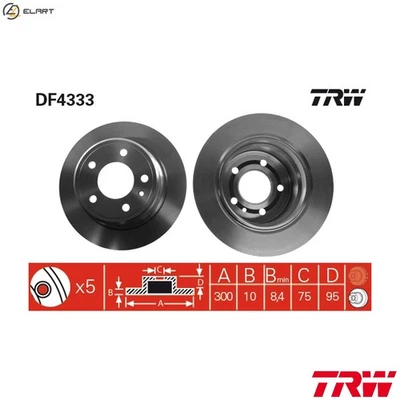 2x BRAKE DISC DF4333 FOR BMW M50B25 2.5L 6cyl 5 E34 - Image 1 of 4