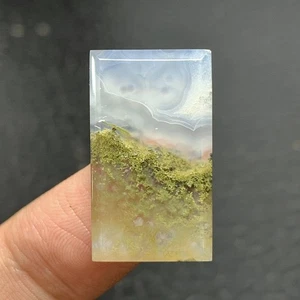 Scenic Moss Agate Cabochon 25x14x4mm High Quality 17 ct - Picture 1 of 9
