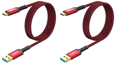 SUNGUY 10Gbps USB C 3.1 Gen 2 Cable, [2-Pack, 4FT] USB A to USB C 3A Fast Charge - Image 1 of 4