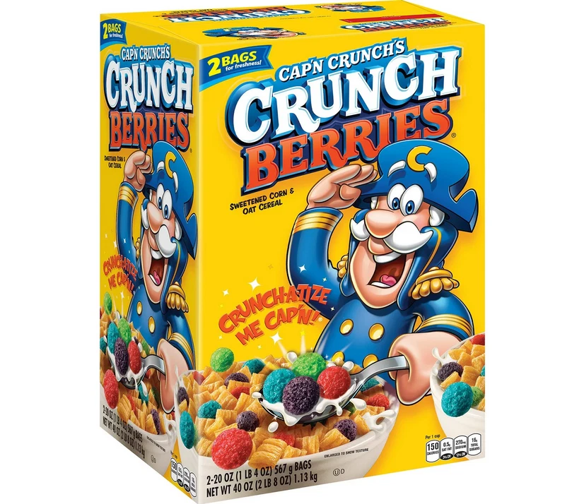 Cap'n Crunch's Crunch Berries Cereal 40 oz - Fruity Crunchy Breakfast - Image 1 of 1