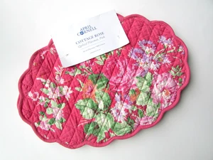 Juego de 4 manteles individuales florales April Cornell rosa cabaña nuevos con etiquetas - Imagen 1 de 7
