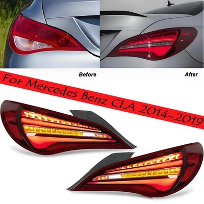 Conjunto de luces traseras rojas intermitentes LED para Mercedes Benz CLA 2014-2019  Foto 1 de 4
