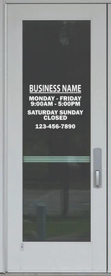 Custom Business Storefront Window Decal | Vinyl Sign | Hours, Logo, Phone Number - Image 1 of 4
