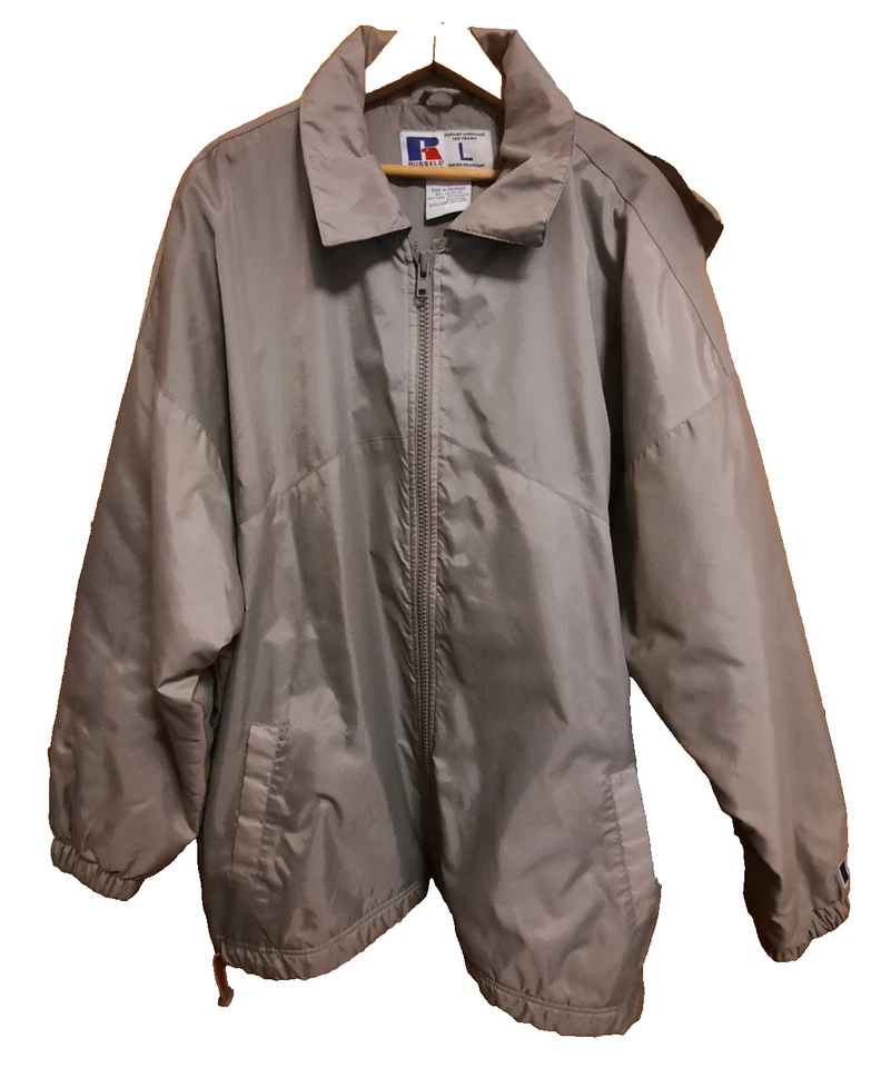 Russell Athletic Men's Size Large Hooded Insulated Jacket Water Resistant Gray - Image 1 of 4