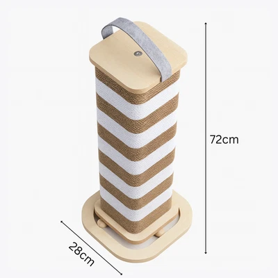 Square Cat Scratcher Tower – Cardboard Scratch Post with Ball Toy - Image 1 of 4