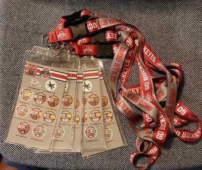 Ohio State Buckeyes Lanyard w/Detachable Keychain Double-Sided Design 1"x24" NEW - Image 1 of 2