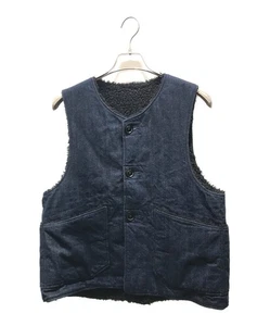 Engineered Garments Reversible Boa Denim Vest Size: S Indigo Men - Picture 1 of 4