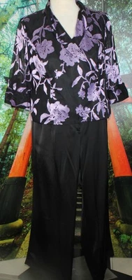 COCKTAIL  PANTS  SUIT SEPARATE BLACK  PURPLE  20W-2X  PLUS (NWT PANTS) - Image 1 of 4