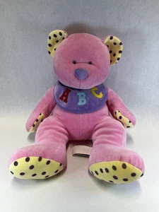 Vintage Baby Russ rosa Alphabet ABC Stofftier sensorische Rassel quietschender Bär Plüsch - Bild 1 von 19