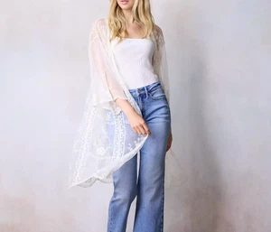 Plumero Lauren Conrad Marfil Encaje Mujeres OS Fairycore Transparente Boho Festival Romántico - Imagen 1 de 8