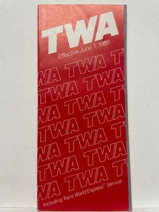 TWA Fahrplan Sommer 1988 Trans World Express Strecken Flugplan - Bild 1 von 2