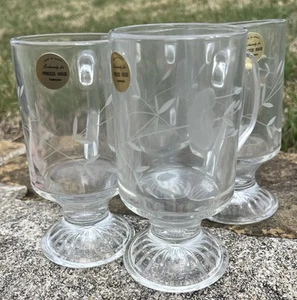 New Princess House Heritage Crystal #504 Set 4 Hot Beverage Irish Coffee Mugs - Picture 1 of 7