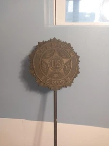 Marcador de tumba Nashua N.H. estrella auxiliar de bronce vintage de 35" - Imagen 1 de 5