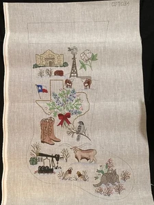 Alexa Handpainted Needlepoint Canvas TEXAS 23” Christmas Stocking CS-7034 - Picture 1 of 5