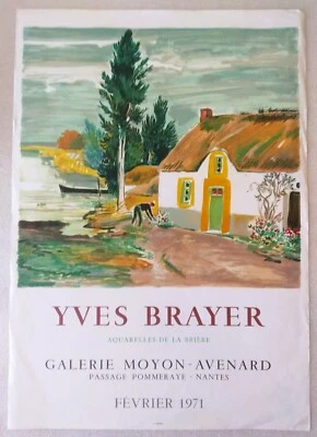 YVES BRAYER affiche originale lithographiée MOURLOT exposition 1971 - Photo 1/4
