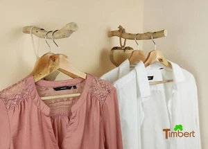 Rustikale AUFHÄNGUNG für Kleiderbügel aus WILDHOLZ Naturhaken ASTHOLZ Garderobe - Bild 1 von 8