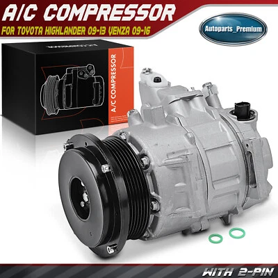 AC Compressor w/ Clutch for Toyota Highlander 2009-2013 Venza 2009-2016 L4 2.7L - Image 1 of 4