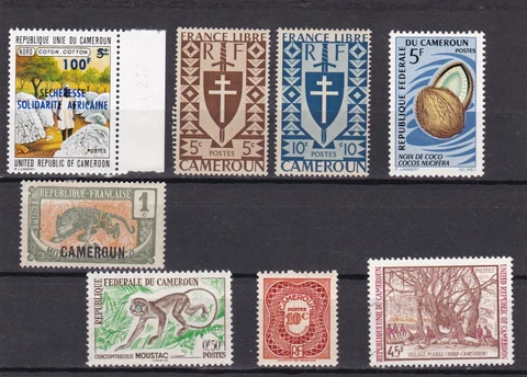 Cameroon Stamp Lot Including #286-287, J24, 568 (One Used, 7 Unused) Cover