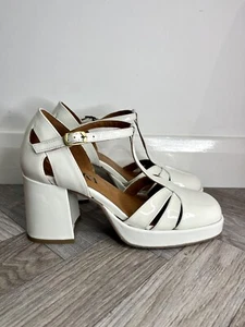 Esska Chaza White Patent Platform Heels 6 / 39 NEW - Picture 1 of 8