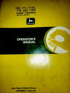 John Deere Operators manual serial number 285001    OM Dash M86371 Issue B4 - Picture 1 of 4