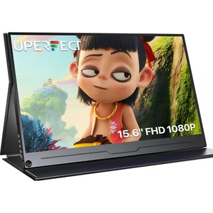 15.6" Portable Monitor Full HD Laptop Monitor USB C HDMI Gaming External Monitor - Picture 1 of 7