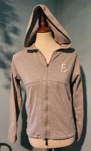 BCBG MAXAZRIA SPORT GRAY HOODED ZIP UP SWEATSHIRT WITH PINK B - Picture 1 of 1