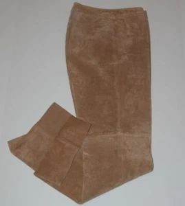 Women's Toffe Tan Flat Front Suede Pant Sz S - Foto 1 di 5