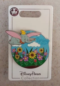 Disney Trading Pin 2021 Spring Dumbo Flying Elephant Flying Flowers Slider LE - Picture 1 of 3