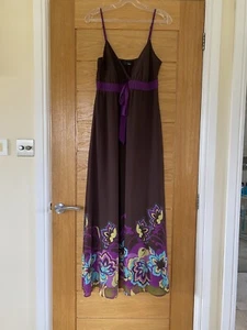 NEXT beautiful size 12 Maxi Dress brown excellent condition - Picture 1 of 8