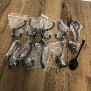10x Rounded Hat & Coat Hook Metal Antique Vintage Style W35mm x H125mm Black - Picture 1 of 2
