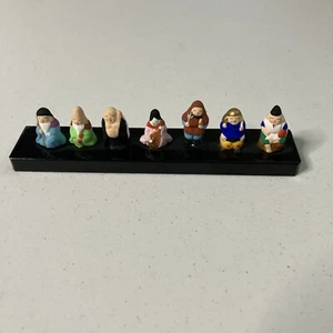 Handcrafted Japenese Miniature Figurine On Wood Set Lucky Gods - Picture 1 of 3