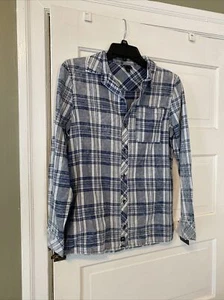 Art Class Boys' Flannel Button Down Shirt 12-14 L NWT Blue & White Nice - Picture 1 of 6