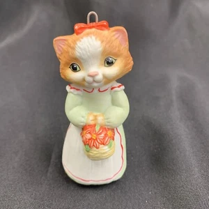 Vintage Hallmark Keepsake Porcelain Christmas Kitty Ornament 1st in Series 1989 - Picture 1 of 13