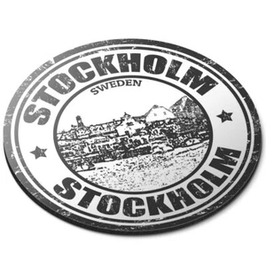 Round Mouse Mat (bw) - Stockholm Sweden City Europe EU  #39960 - Afbeelding 1 van 8