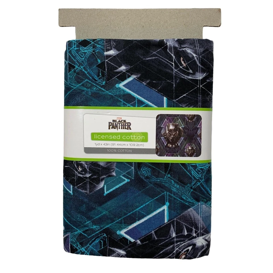 Pantera Negra 1 yarda X 43 en NUEVO Tela Costura Marvel Disney Algodón Foto 1 de 1