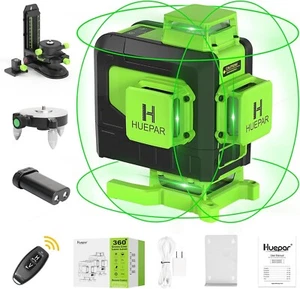 16 Lines Laser Level 360 Self leveling with Remote Control, 4x360 Green Cross L - Picture 1 of 9