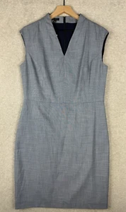 Talbots Dress Womens 12 Blue Career Office Party Wedding Preppy Sheath NEW - Picture 1 of 11