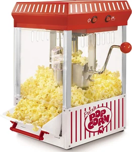Popcorn Maker Kettle Popper 10-Cup Countertop Portable Vintage Style Red White - Picture 1 of 12