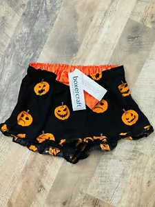 Mädchen schwarz Rüschen Satin Krawatte Kürbis Halloween Lounge Shorts Boxercraft Neu mit Etikett - Bild 1 von 2